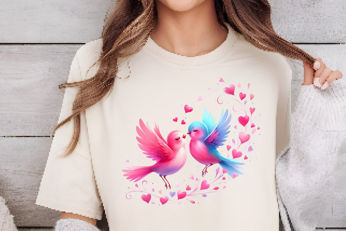 Whimsical Valentine Couple Birds, an Illustration by DreamCafeArt (Photo 5 of 6)