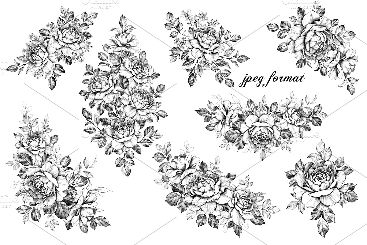 Elegant Roses Arrangements, a Decorative Illustration by Valentyna Smordova (Photo 9 of 13)