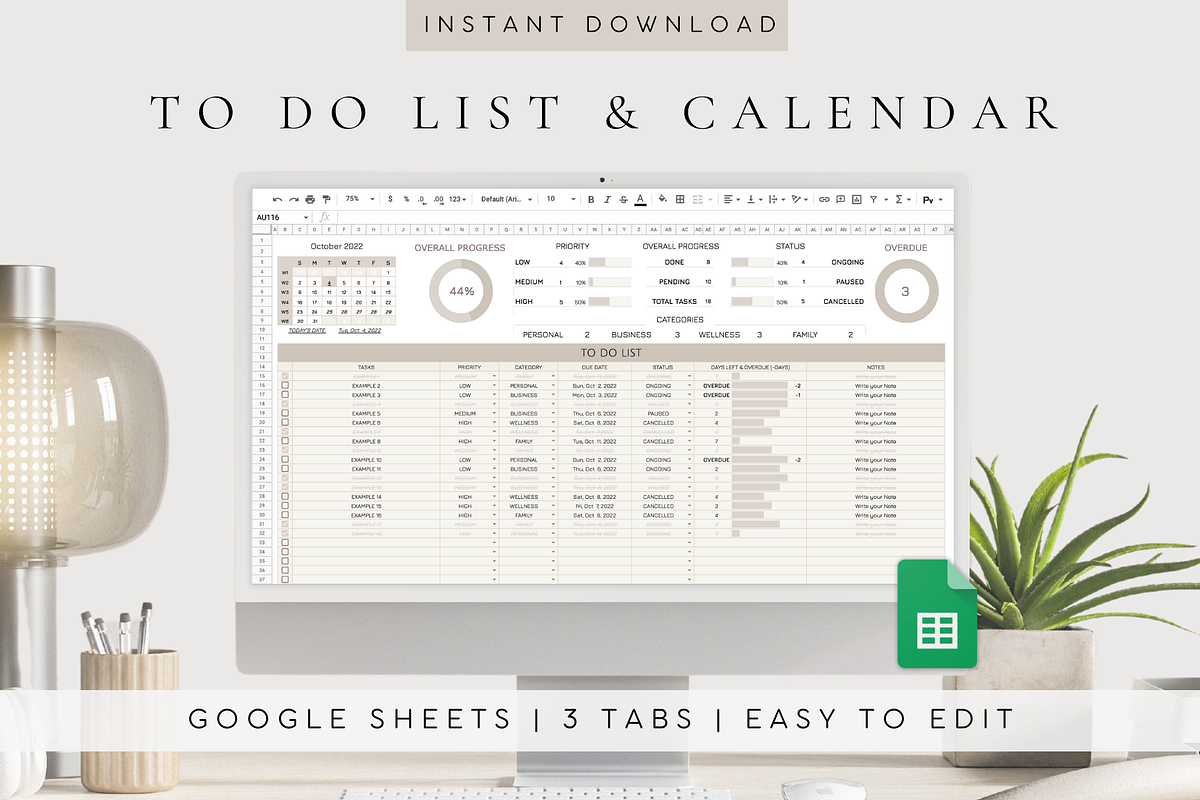 To-Do List & Calendar Template, a Templates & Theme by BRANDcontent (Photo 1 of 8)