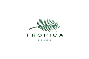 Palm Leaf Tropical Logo Vector Icon