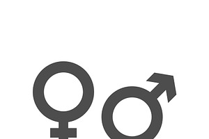 Gender icon and male, female symbol, a Solid Icon by motorama