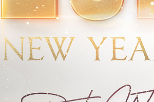 Happy New Year Eve Flyer 2023 Gold