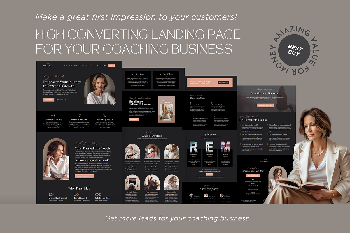 Coaching Website Canva Template, a Landing Page Template by vectorocean (Photo 6 of 11)