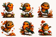Whimsical Autumn Fall Robin Clipart, a Seasonal Illustration by Designworld (Thumbnail 3 of 11)