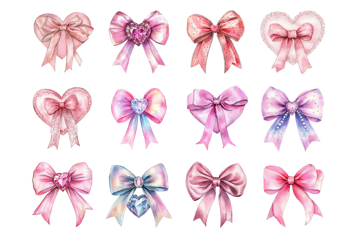 Valentine's Day Heart Coquette Bow, an Illustration by Design Market (Photo 3 of 3)