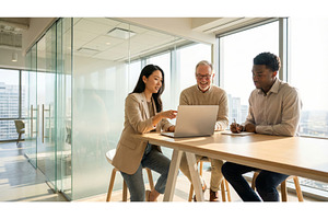 Team Collaborates on Tasks, a Business Photo by CREATIVEDEF