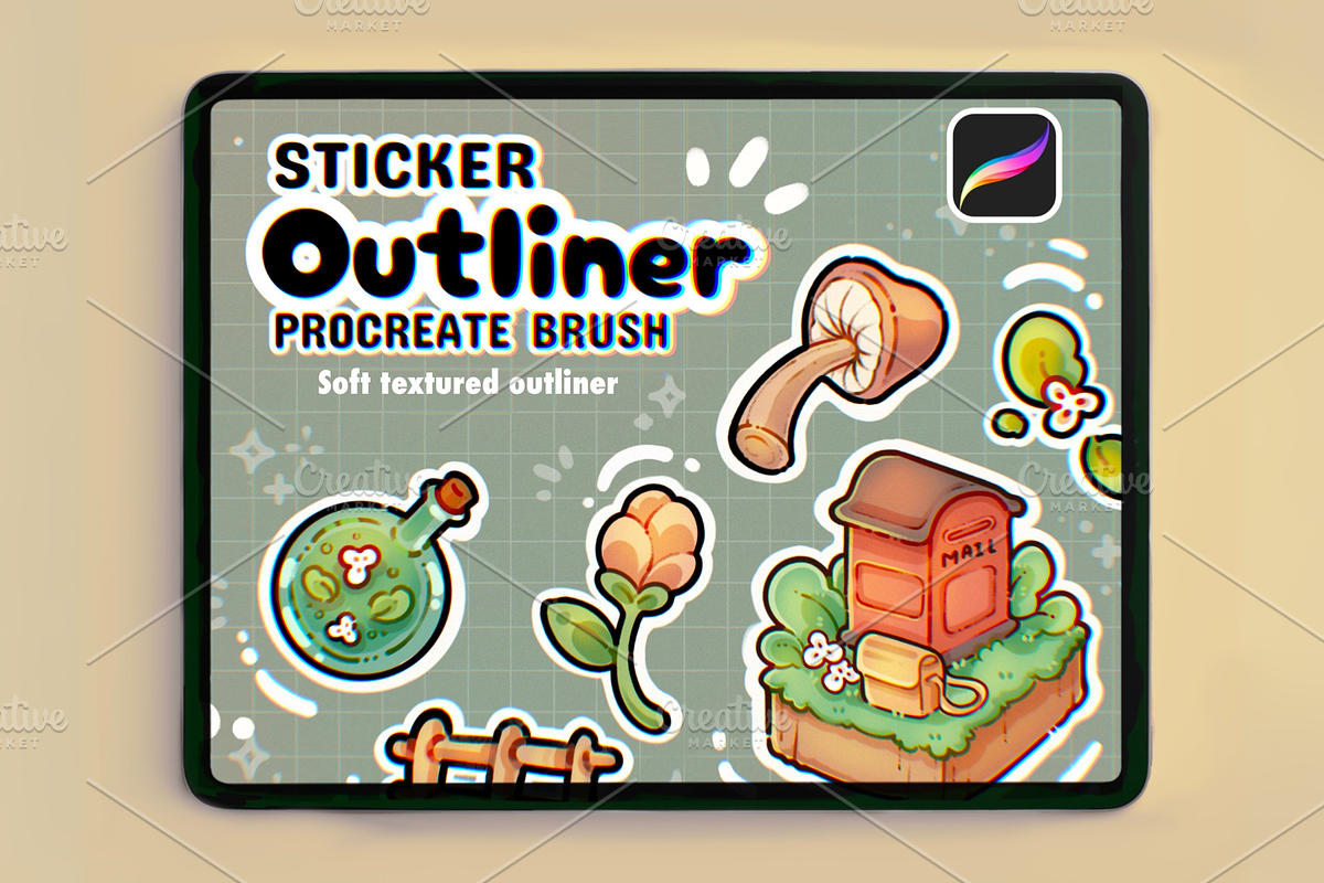 My Go-To Sticker Outliner Brushes, a Brush Add-On by TheDoodleSweets (Photo 1 of 4)