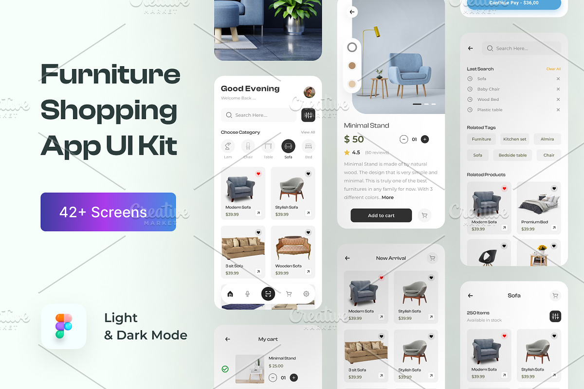 Furniture Shopping App UI Kits, an App Template by uiwarrior (Photo 1 of 6)