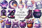 Purple Halloween Clipart, an Illustration by DreamPrint404 (Thumbnail 1 of 5)
