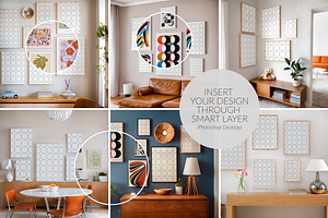 Gallery Wall Frame Mockup Set 6 PSD