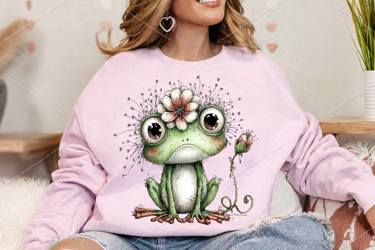 Watercolor Frog Clipart Bundle, an Illustration by Canvas Craft (Photo 7 of 7)