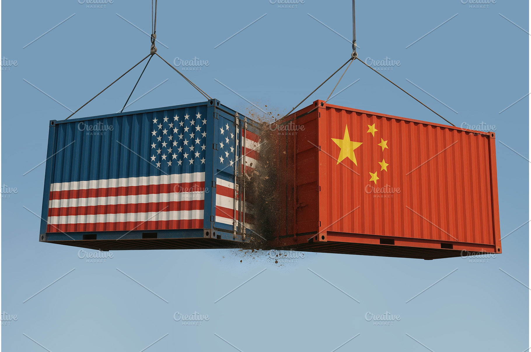 Shipping containers collision with, a Business Photo by Yaroslav Danylchenko