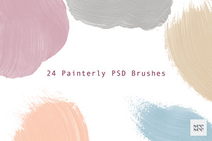 24 Painterly PSD Brushes