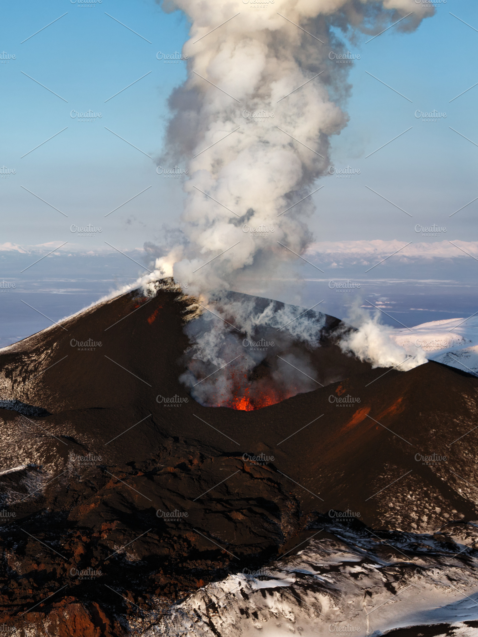 Aerial view of eruption volcano, a Nature Photo by Alexander-Piragis