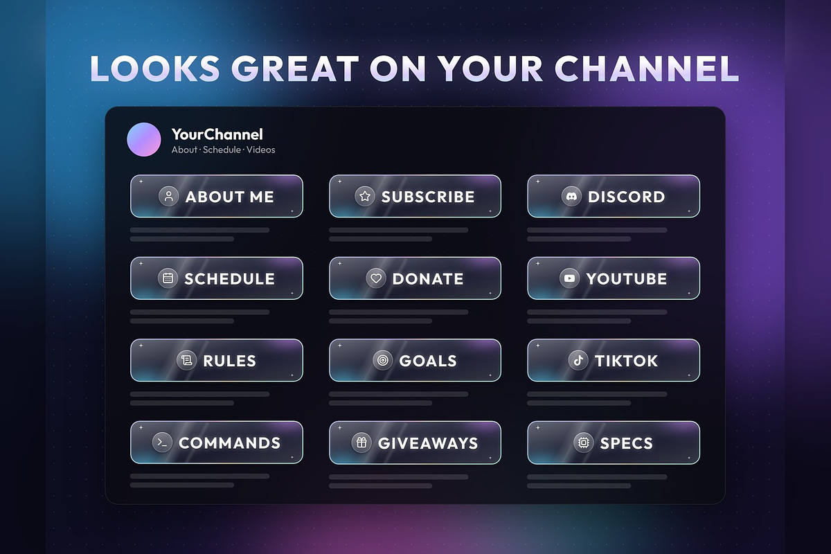 Glass Twitch & Kick Panels, an Object Graphic by Gear Store (Photo 5 of 7)