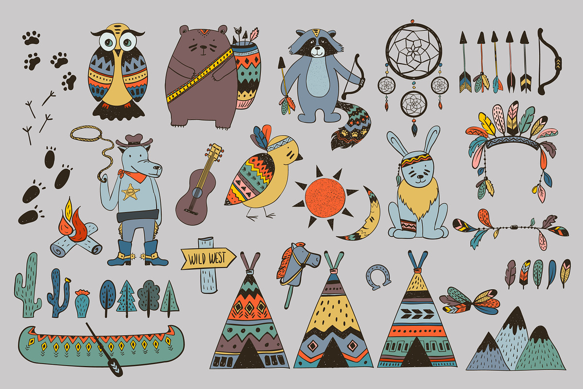Wild West graphic collection, an Illustration by EkaterinaKiriy (Photo 2 of 7)