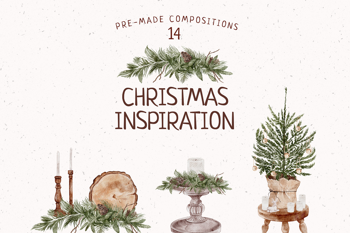 Christmas Inspiration Watercolor set, a Seasonal Illustration by Yakovleva Margarita (Photo 10 of 19)
