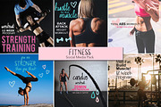 Fitness Social Media Pack, a Social Media Template by besomebunny (Thumbnail 1 of 3)