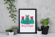 Merry and Bright Christmas Tree PNG, an Illustration by Daily.Designs (Thumbnail 4 of 5)