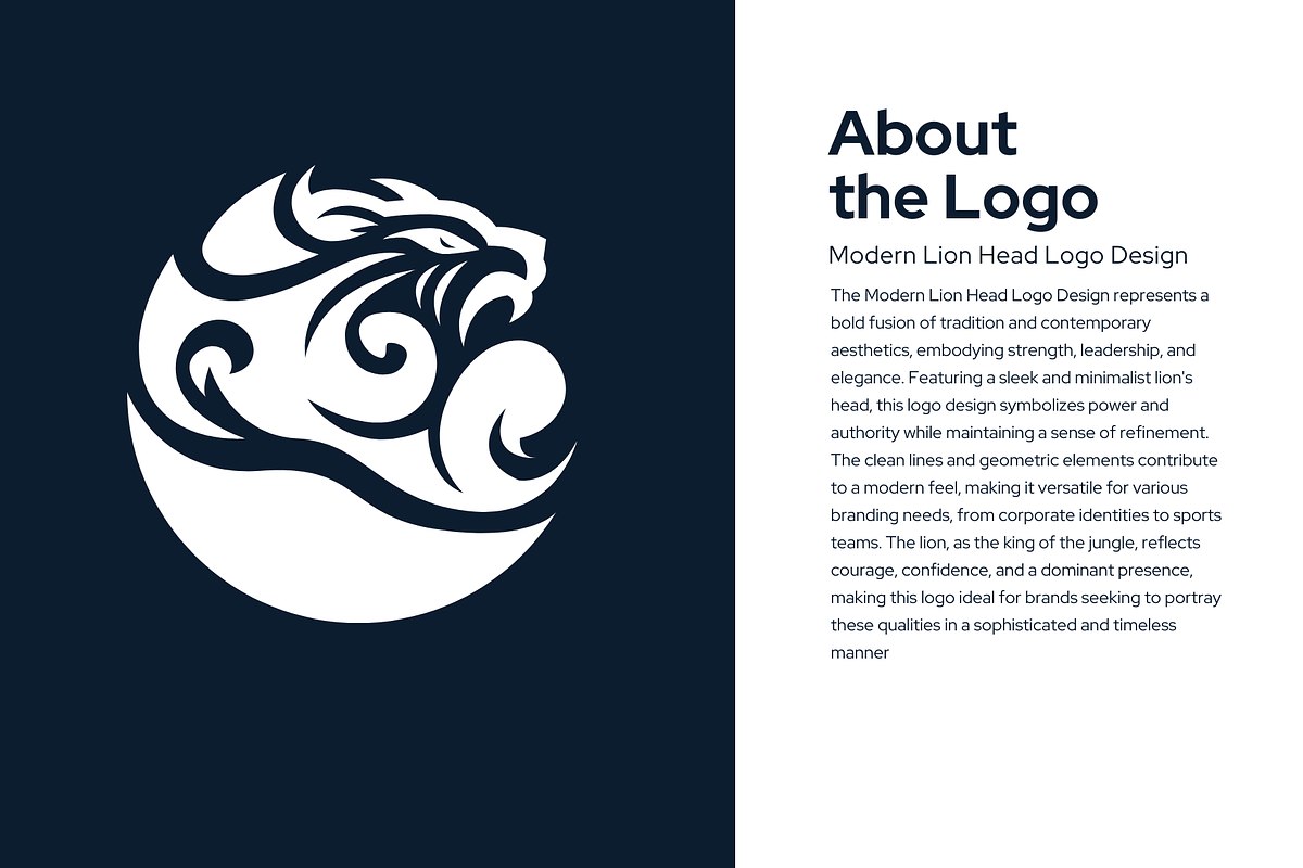 Modern Lion Tith Wave Logo Design, a Branding & Logo Template by Brand_Hero (Photo 2 of 5)