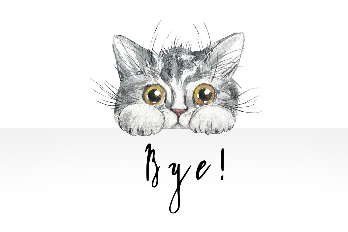 MEOW-MEOW watercolor kittens, an Animal Illustration by MarieNadorova (Photo 5 of 5)
