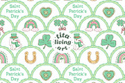 Lucky Scalloped Seamless Pattern, a Seasonal Illustration by TitaLivingArt (Thumbnail 1 of 13)