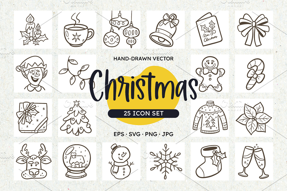 Christmas Icon Set, an Outline Icon by insemar (Photo 1 of 4)