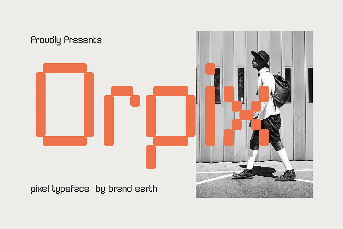 Orpix – Modern Pixel Display Font, a Sans Serif Font by Brand Earth (Photo 1 of 7)