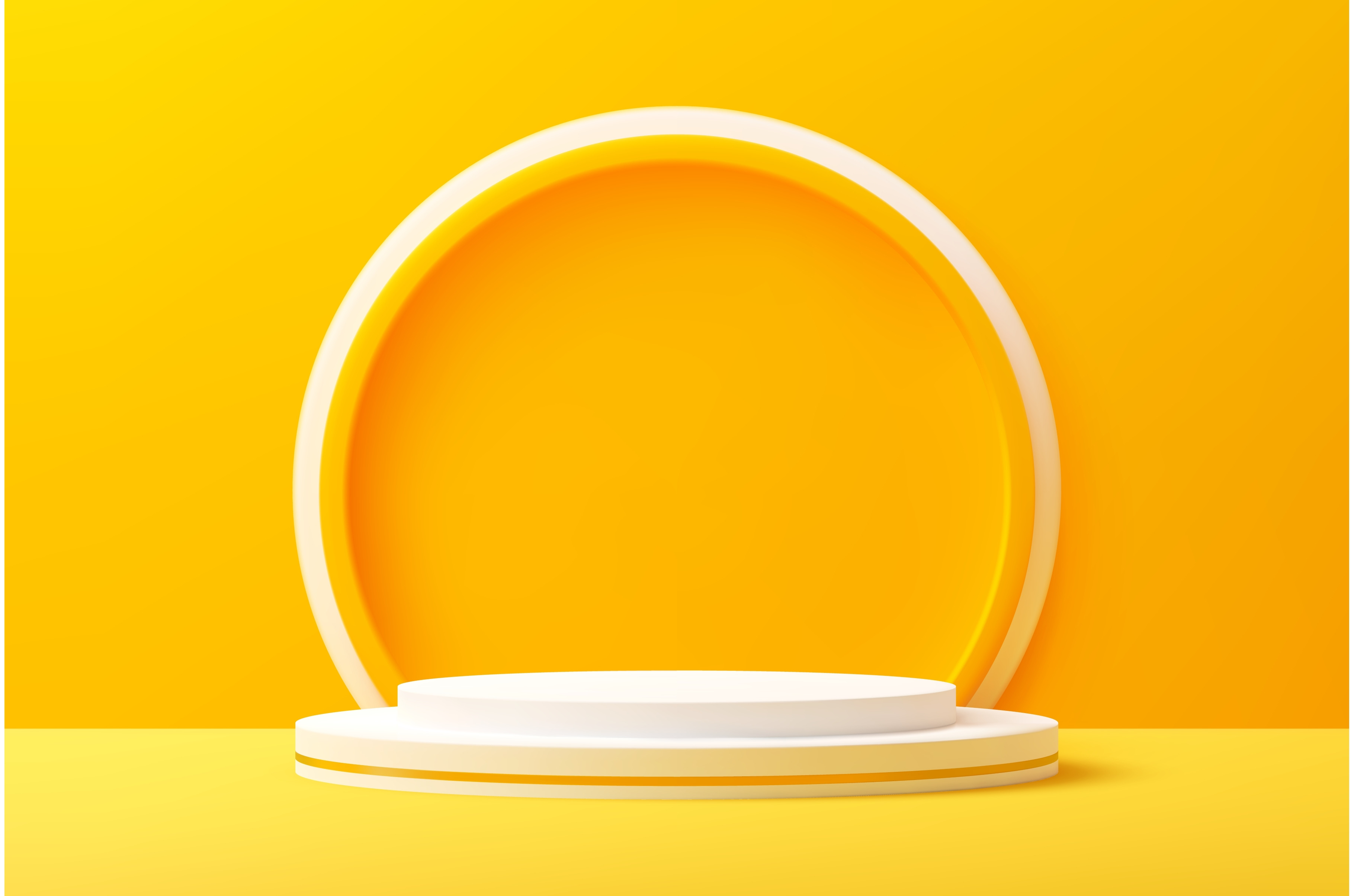 Yellow Podium Or Stage 3D Stand by Buchbee  Creative Market