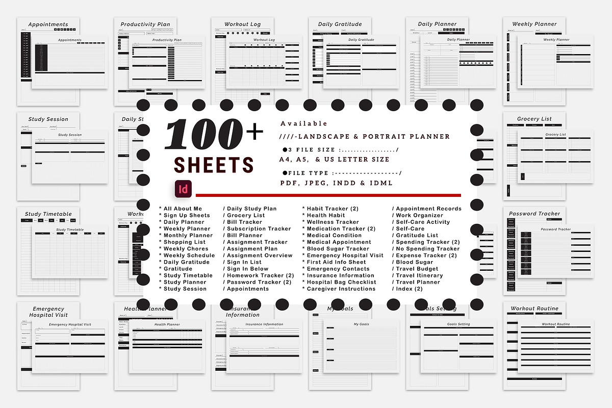 Portrait & Landscape Planner, a Stationery Template by MNT-Creator (Photo 1 of 5)