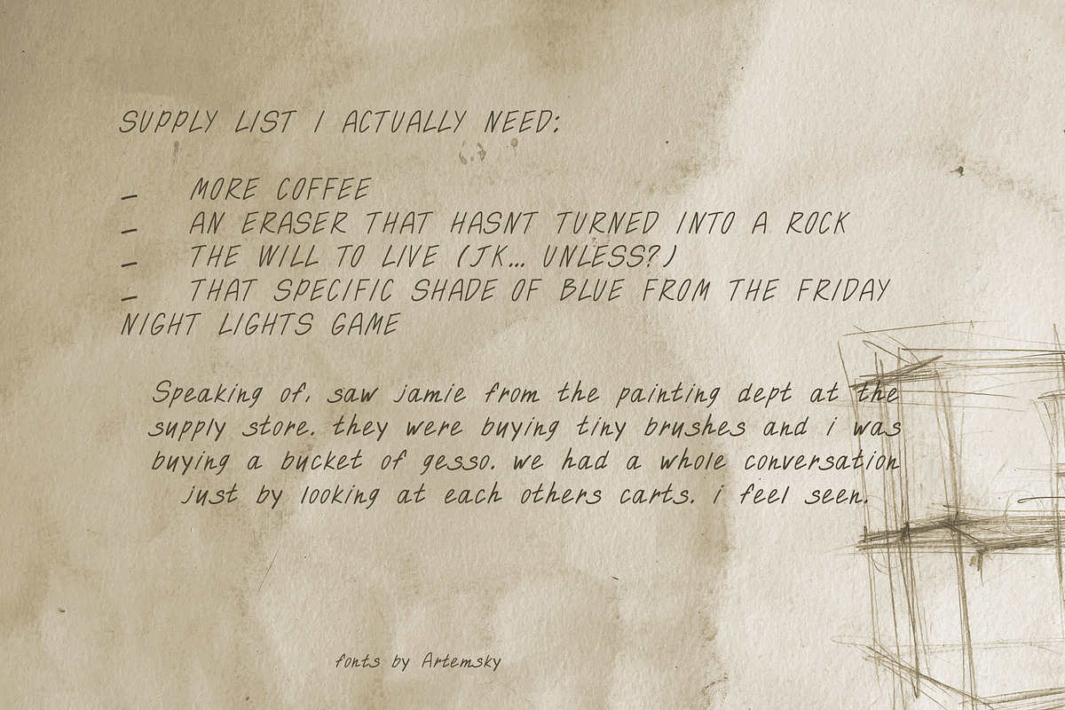 Organic Sans Serif Hand Written Font, a Handwritten Font by Artemsky (Photo 5 of 10)