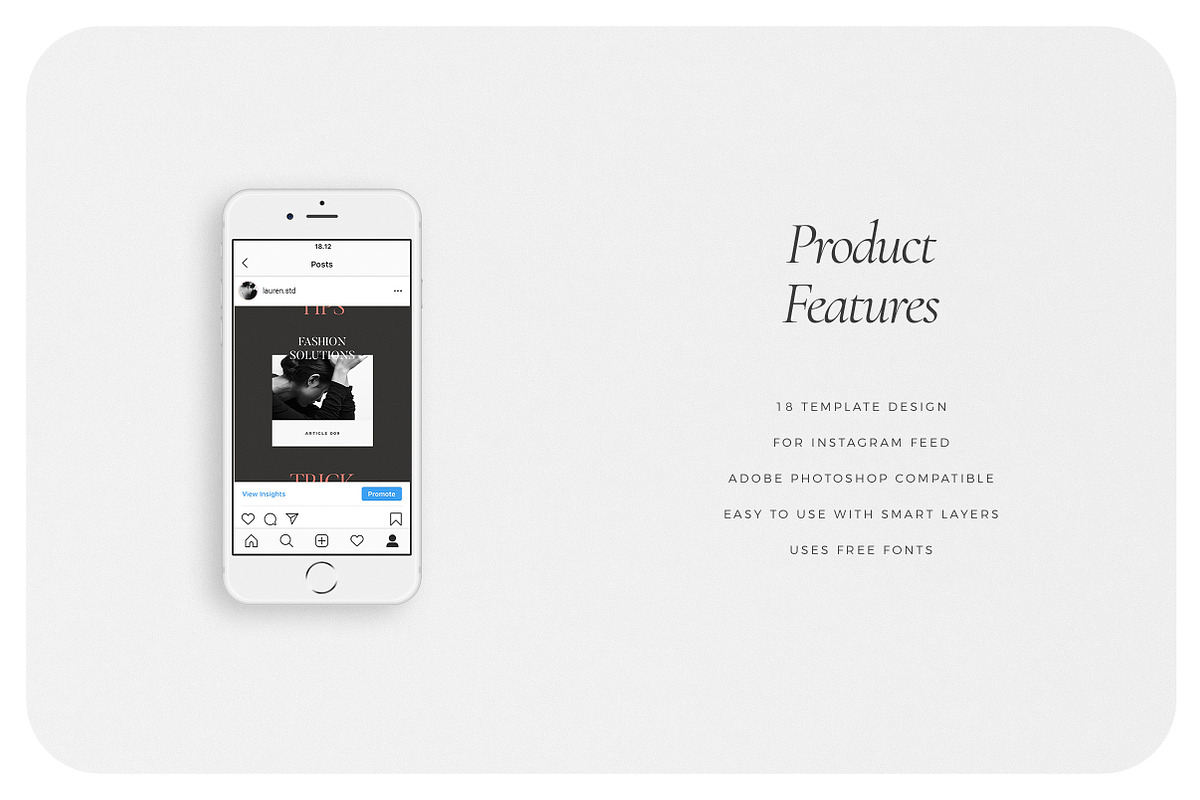 LAUREN Instagram Feed, a Social Media Template by Aprilea (Photo 5 of 7)