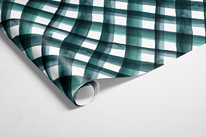 Diagonal Plaid In Dark Teal Green