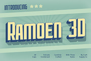 Ramoen 3D, a Sans Serif Font by Craft Supply Co. (Thumbnail 1 of 8)