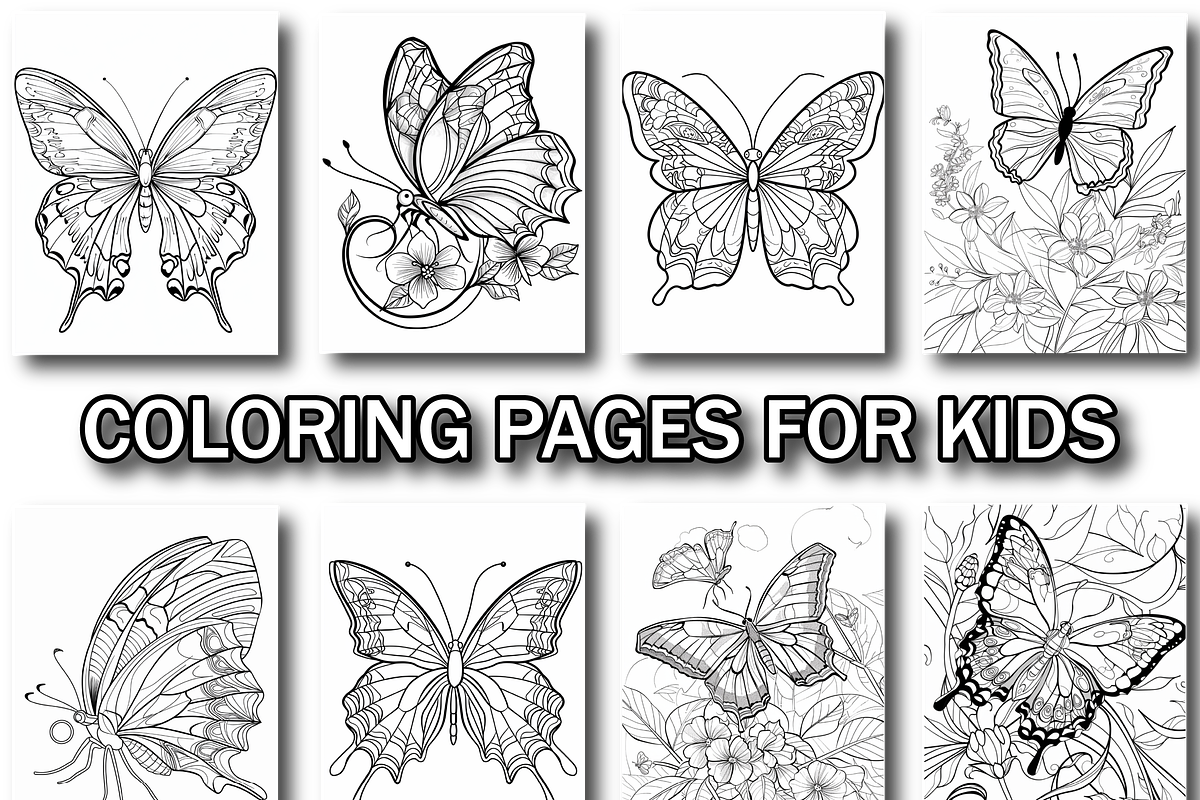 Butterfly Coloring Pages for Kids, an Animal Illustration by Design Home (Photo 3 of 7)