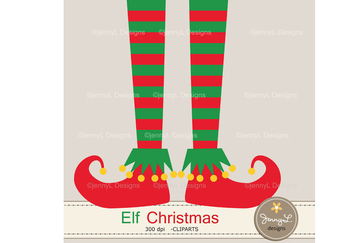 Elf Feet Christmas Clipart, an Illustration by JennyL Designs (Photo 2 of 3)