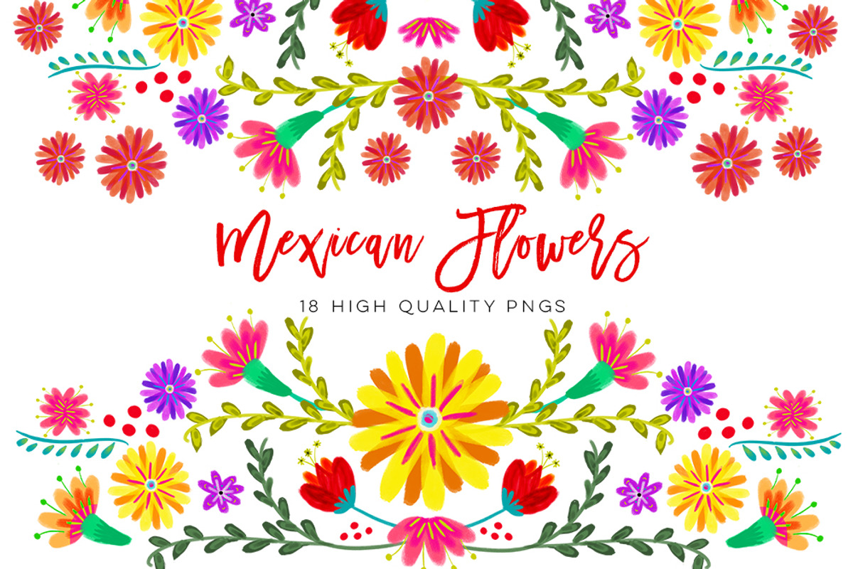 Mexican Watercolor Floral clipart, an Illustration by Sunflower Day Love (Photo 1 of 5)