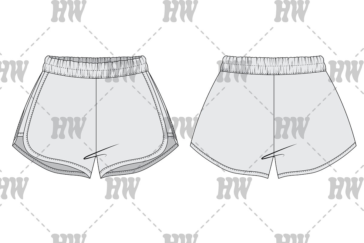 70's Athletic Shorts Fashion Flat, a Bottom Mockup by haydenwentworth (Photo 1 of 3)