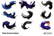 Paint brush strokes. 31 images, a Decorative Illustration by Handmadefont (Thumbnail 6 of 10)