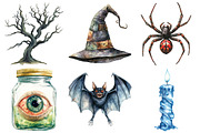 Vintage Creepy Halloween Clipart, an Illustration by Pixels.Craft (Thumbnail 2 of 7)