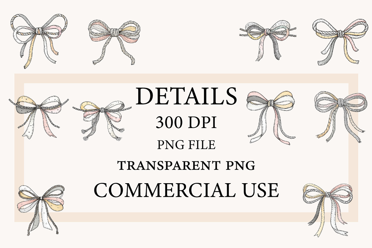 Coastal Coquette Bows PNG Clipart, a Seasonal Illustration by Designworld (Photo 3 of 8)