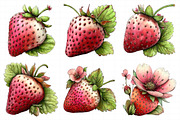 Whimsical Spring Strawberry Clipart, an Illustration by Daily.Designs (Thumbnail 7 of 7)