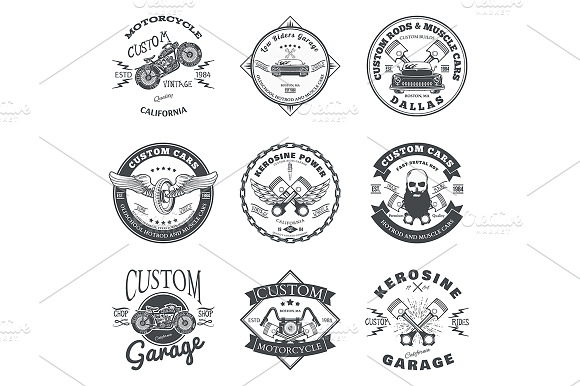 Custom Car And Bike Garage Labels