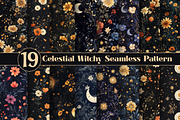 Celestial Floral Seamless Patterns, an Illustration by Dream Creation (Thumbnail 1 of 5)