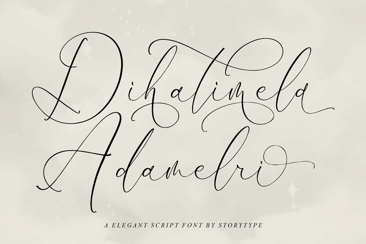 Dihatimu Adamelri Elegant Script, a Script Font by Storytype Studio (Photo 1 of 14)