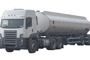 Isolated of gasoline truck, a Transportation Photo by DanFLCreativo