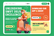 Quicky-Courier Delivery Hero Section, an UI Kit Template by nwdigitalstore (Thumbnail 1 of 3)
