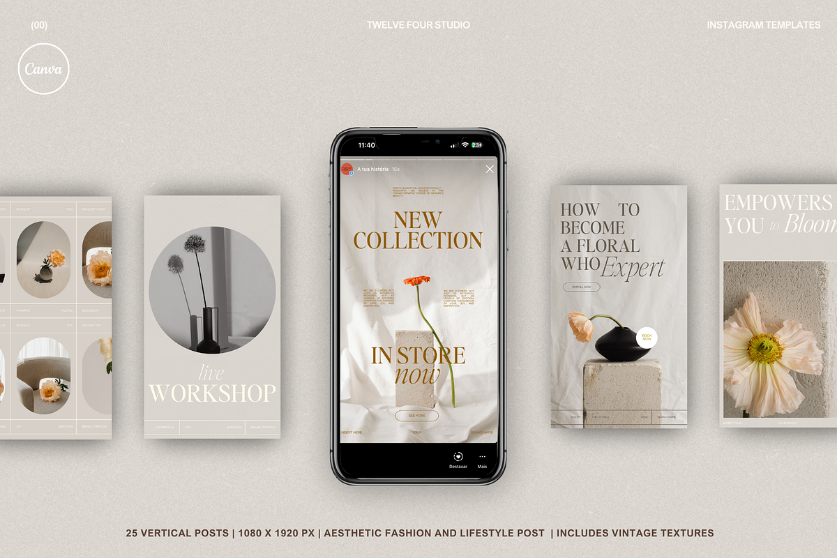 Flora Aesthetic Instagram Stories, a Social Media Template by Twelve Four Studio (Photo 5 of 7)
