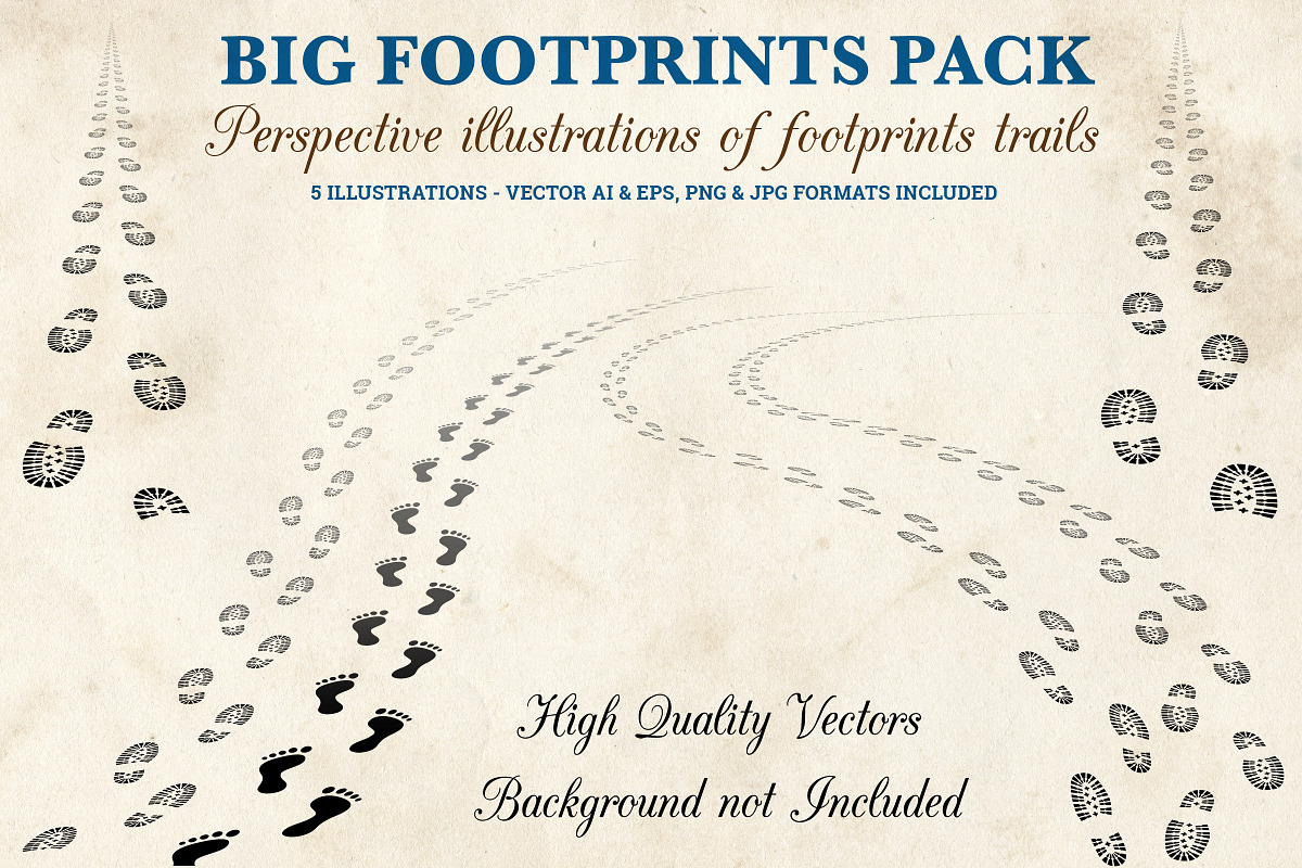 Footprints Trails Illustrations Pack, an Illustration by Pingebat