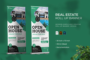 Real Estate - Roll Up Banner, a Print Template by VUNIRA